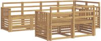 vidaXL - Bank loungeset - 6 zitplekken - Wit - Massief Acacia Hout