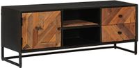 vidaXL Meuble TV avec tiroir, rangement et porte - Marron - 105 x 30 x 40 cm