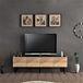 [en.casa] meuble TV Oppdal, 45x154x37 cm, chêne et marbre noir