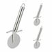 Relaxdays pizzasnijder set van 3, scherp pizzames met lemmet Ø 6,5 cm, vaatwasserbestendig, pizzaroller, zilver