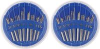 Merkloos Naaispelden - 60x stuks - L35-45 mm - Metaal - Zilver - in opbergdoosje - hobby naald en draad