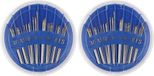 Merkloos Naaispelden - 60x stuks - L35-45 mm - Metaal - Zilver - in opbergdoosje - hobby naald en draad