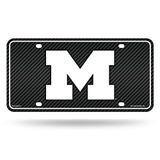 Rico Industries NCAA Michigan Wolverines Carbon Fiber Metaal Auto Tag 20,5 x 28,5 cm - Ideaal voor Truck/Car/SUV