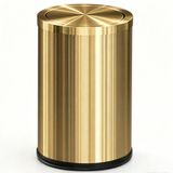 LEASYLIFE Kleine prullenbak met klapdeksel, roestvrij staal, 2,4 gallon, vuilnisbakken voor badkamer, keuken, woonkamer. metallic goud