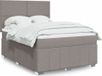 Prolenta Maison Exclusive - Lit boxspring avec matelas Taupe 160x200 cm Tissu