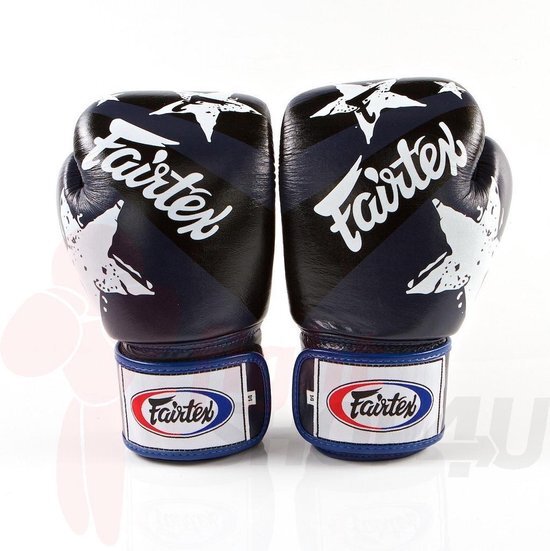 FAIRTEX (kick)bokshandschoenen Nation Print Blauw 14oz