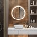 EMKE Badkamerspiegel met verlichting, diameter 50 cm, ronde spiegel met aanraakschakelaar, anti-condens, geheugenfunctie, warm licht/koudwit/neutraal
