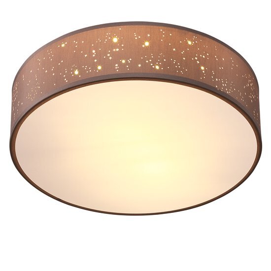 Monzana Plafondlamp – Sterrenhemel – Rond - Ø 30cm – 40 Watt - Stof -Beige