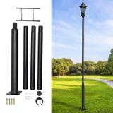 StarTech Straatverlichtingspaal Straatverlichtingspaal - Paal met gesplitste lampenhouder - IJzer - 3 meter - Geschikt voor montage op grond of hek - Set van 4 stuks - Draagvermogen 5 kg - Zwart