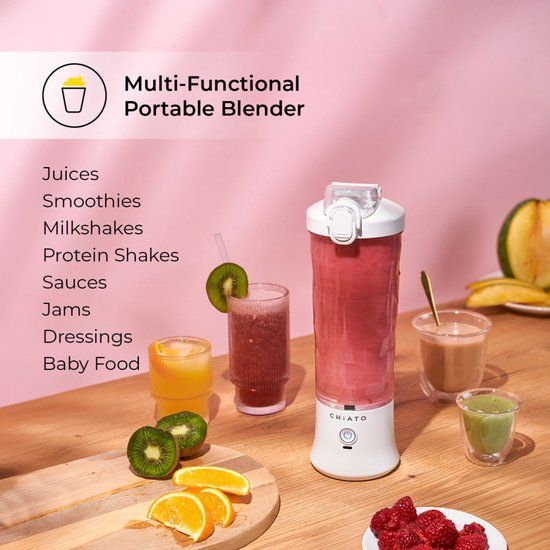 CHiATO blendPLAY Travel Draagbare blender, 600ml - Wit