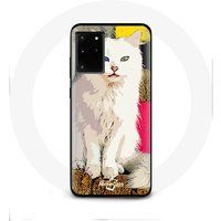 Maniacase Hoesje voor Samsung Galaxy S11 Plus Turkse Van Witte Kat met blauwe en gele ogen