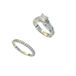 Bibei Bague et alliance pour femme en argent sterling 925 avec zircon cubique taille princesse BIAN023