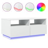VidaXL Salontafel met LED-verlichting, wit, 90x49x40 cm