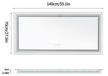 Miroir LED pour salle de bain - 140 x 70 cm - Rectangulaire - Éclairage avant et arrière - Anti-buée - Montage mural - Moderne
