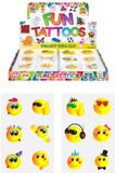 Henbrandt Smiley Tattoos voor Kinderen, Set van 6, 4x4 cm, Geel