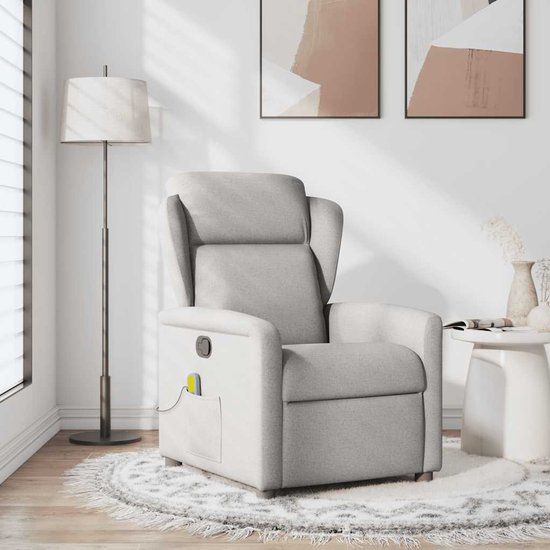 VidaXL Massagestoel verstelbaar stof wolk grijs