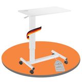 PureMounts In hoogte verstelbare bijzettafel met gasveer, geïntegreerde bekerhouder, in hoogte verstelbare laptoptafel, 71-106 cm, wit