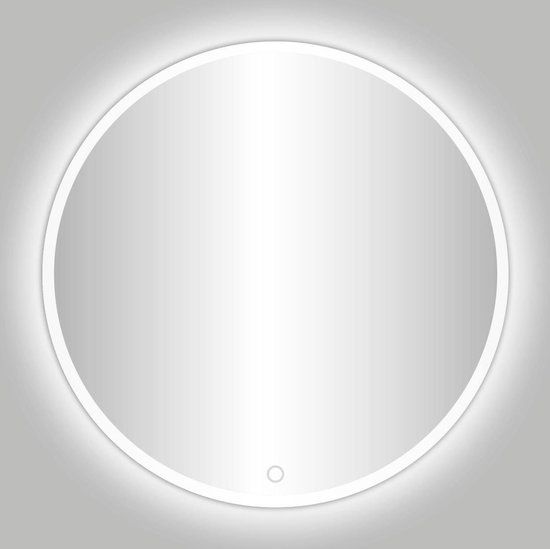 Best Design Venetië Ronde Badkamerspiegel - Ø 80 cm - Mat Wit - LED Verlichting
