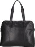 Hide & Stitches Porto Laptoptas 13,3 inch - Leer - Shopper - Schoudertas - Leren Dames Tas - Zwart