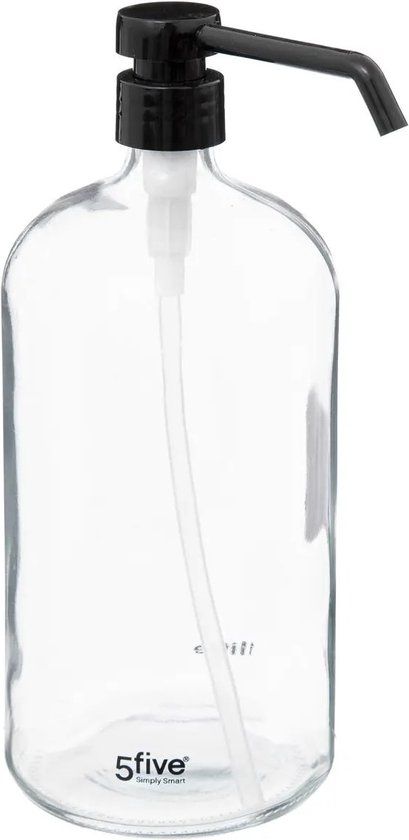 5Five Zeeppompje/dispenser - glas - transparant - 1 liter