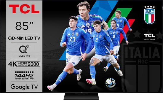 TCL C76 85C765 tv 2,16 m (85") 4K Ultra HD Smart TV Wifi Titanium 2400 cd/m²