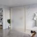 FortiFura Galeria Vrijstaande Inloopdouche - 140x200cm - Mat glas - Antikalk - 8mm veiligheidsglas - Geborsteld messing (goud)