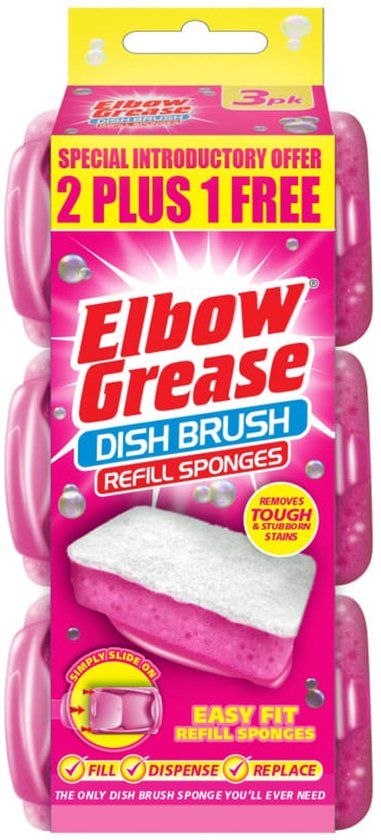 Elbow Grease Vervangbare Spons - Afwasborstel - 3 Stuks