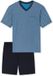 Schiesser Heren Shortama Katoen Comfort Nightwear Blauw Maat 48