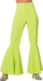 Wilbers 70's Hippie/Disco Broek Dames - Neon Groen - Maat 38