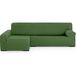 ECOMMERC3 Chaise longue-bankovertrek met lange arm links, universeel en veelzijdig – bankovertrek, groen, eenvoudig aan te brengen, voor rugleuning, zitting en armleuningen