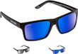 BAHIA FLOATING SUNGLASSES BLACK/BLUE MIRRORED LENSES