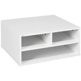 HOMCOM Printerhouder, 3 vakken, 47 x 40 x 22,5 cm, wit