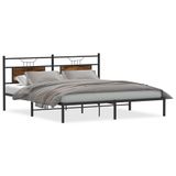 vidaXL Bedframe Gerookt Eikenhout 183x203 cm