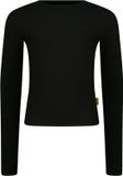Vingino - Icon rib longsleeve - Meisjes - T-shirts - Katoen/Elastaan - 92 - Deep Black