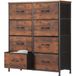 Sweetcrispy Commode met stoffen laden, sideboard met 8 stoffen laden, ladekast, organisatiemeubel voor keuken, kantoor, hal, tv-kast met laden, rustiek bruin