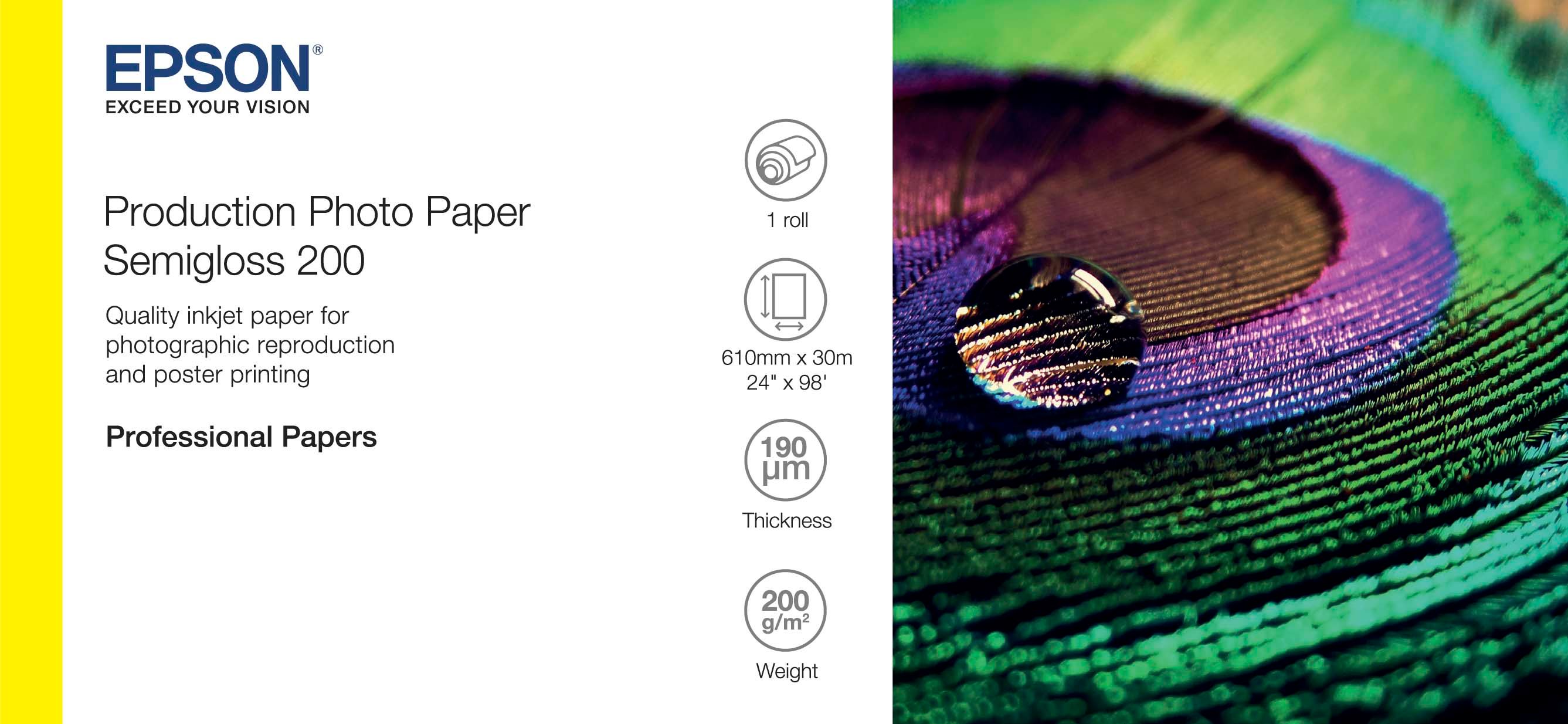 Epson Production Photo Paper Semigloss 200 - 24" x 30m - C13S450376