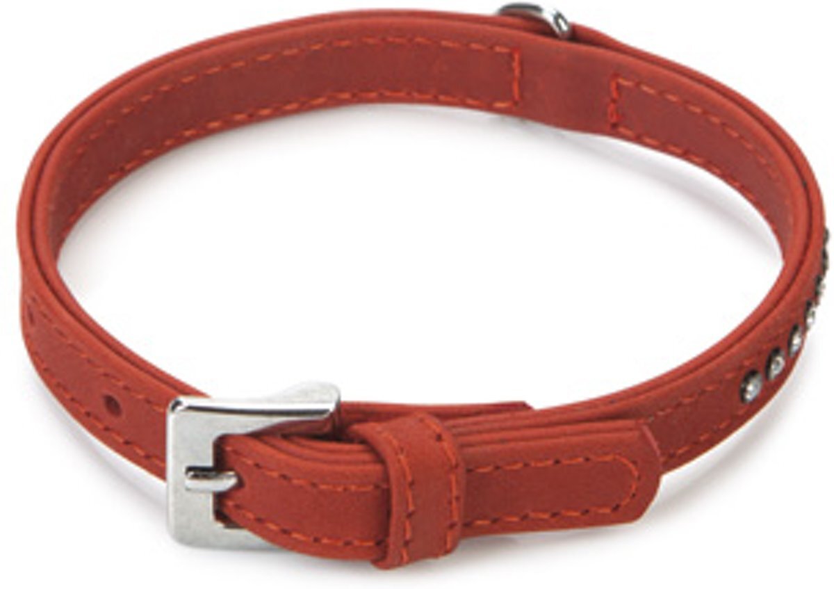 Beeztees Buffalo - Hondenhalsband - Leer - Rood - 32cm x 12mm