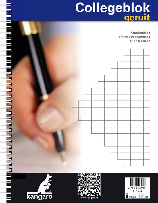 Kangaro Collegeblok - A4 - Ruit - 5 Stuks