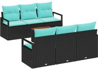 vidaXL Tuinbank - Set - 4 zitplekken - Zwart - Polyrattan