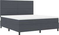 vidaXL - Boxspringbed - Donkergrijs en Wit - 180 x 200 cm - Corduroy stof