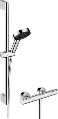 hansgrohe Pulsify Select S Set de douche - Thermostat de douche, Pomme de douche 8,2 l/min, Barre de douche 65cm, Flexible de douche 160cm - 24272000