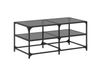 Maison Exclusive - Table basse avec plateau en verre, noir, 98,5 x 50 x 45 cm, acier