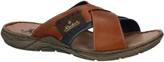 Rieker - 22099 - Elegante slipper - Heren - Maat 40 - Bruin - 25 -Nut/Nautic/Zimt/Navy