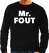 Bellatio Decorations Mr. Fout Sweater - Fun Tekst Trui Zwart voor Heren - Foute Party Kleding S