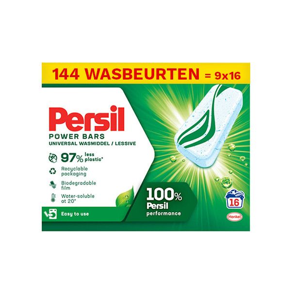 Persil Aanbieding: Persil wasmiddel power bars universeel (9 zakken - 144 wasbeurten)