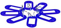 D.RECT Sleutelhangers met Lussen - 10 Stuks Blauwe Kunststof Sleutelhangers