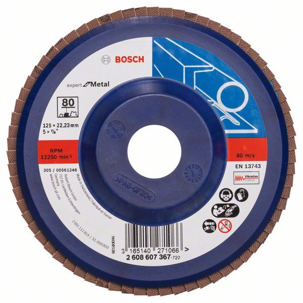 Bosch 2 608 607 367 Reinigingsschijf voor Metaal 125 mm 80