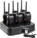 Retevis RT27 Portofoon Professionnel avec Chargeur 6 voies - Talkie-walkie PMR446 - 16 Canaux - Noir
