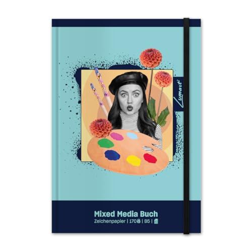 Staufen Carnet Lumart Mixed Media - 40 feuilles de papier 170 g/m², papier à dessin DIN B5, pour enfants et adultes