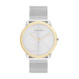 Calvin Klein Twee Hand Quartz Beweging Horloge voor Vrouwen CK Iconische Collectie met Zilver Roestvrij Staal Mesh Armband - 25300014